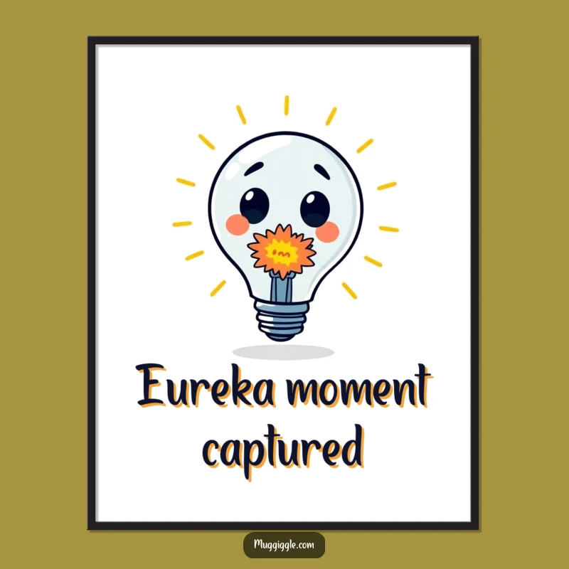 Funny Lightbulb Art Poster: Bright Idea Explosion Decor, Unique Gift