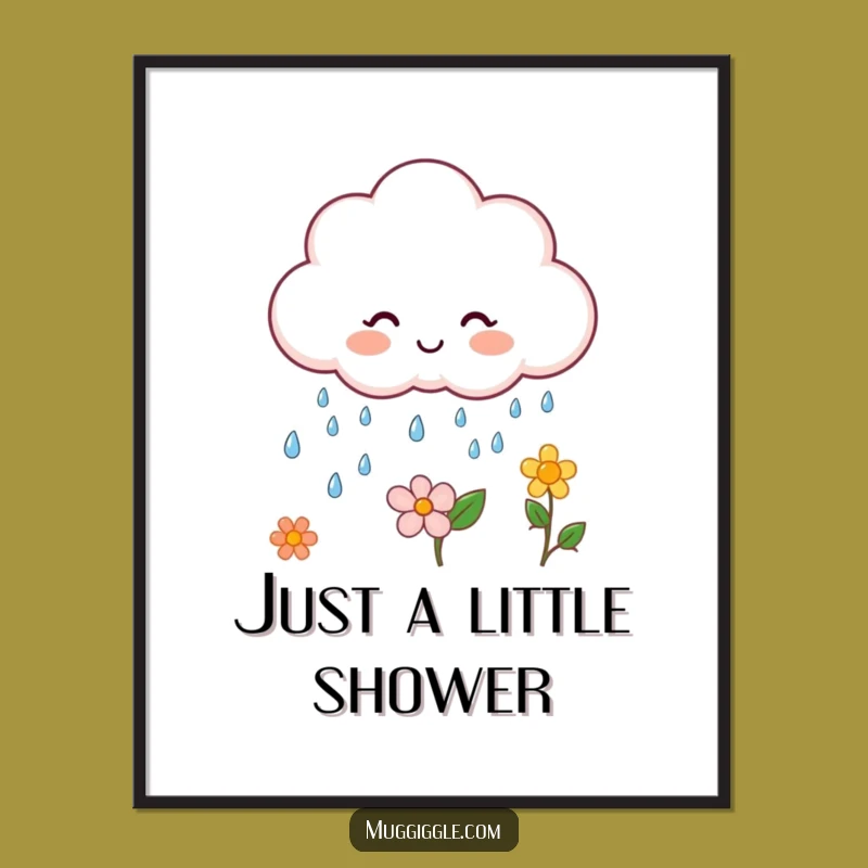 Funny Cloud Rain Poster: Bring a Cheerful Shower Indoors with Art