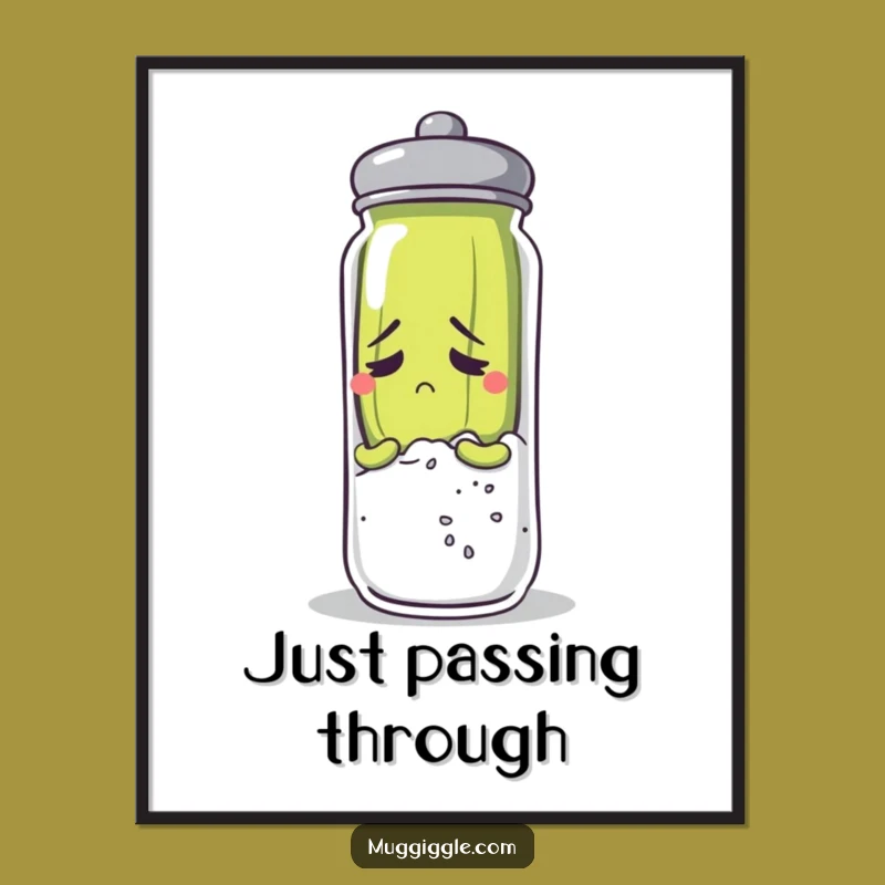 Funny Anxious Pickle Poster: Relatable Humor for Your Walls