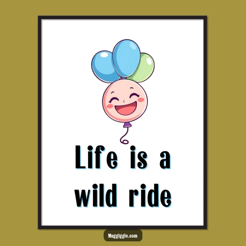 Funny Balloon Party Poster: Cheerful Character Art, Ideal Joyful Home Gift