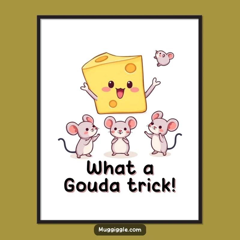Funny Cheese Juggling Mice Poster A Hilarious Wall Art Gift