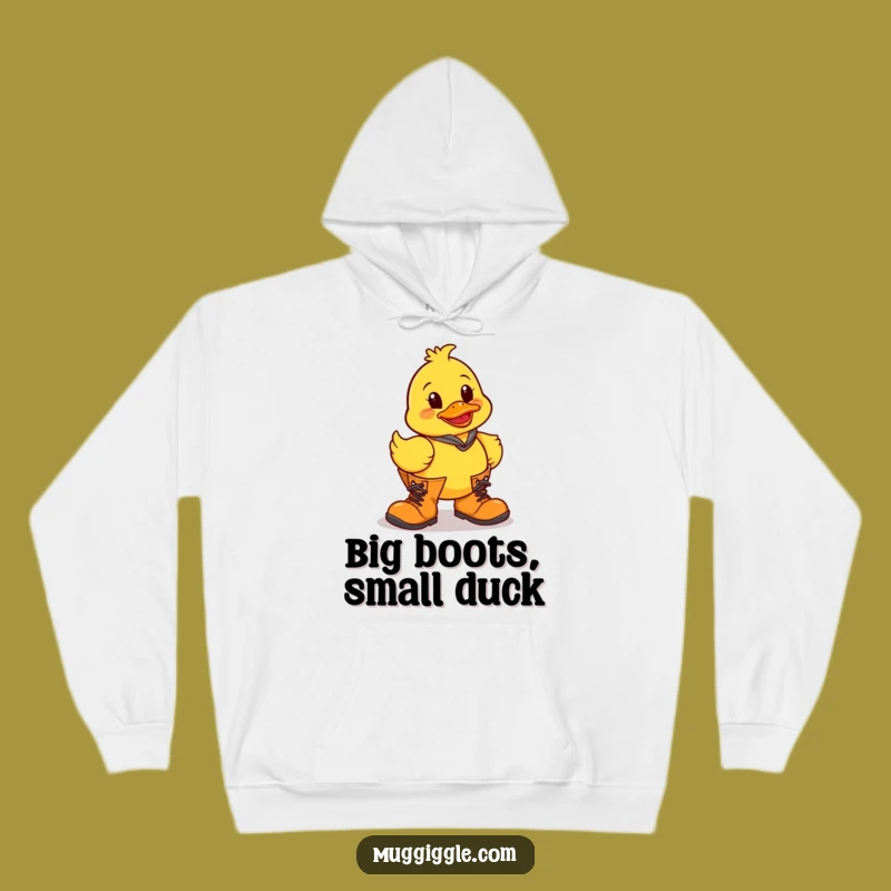 Funny Clumsy Duck Boots Hoodie: Cozy Humor for Cold Days
