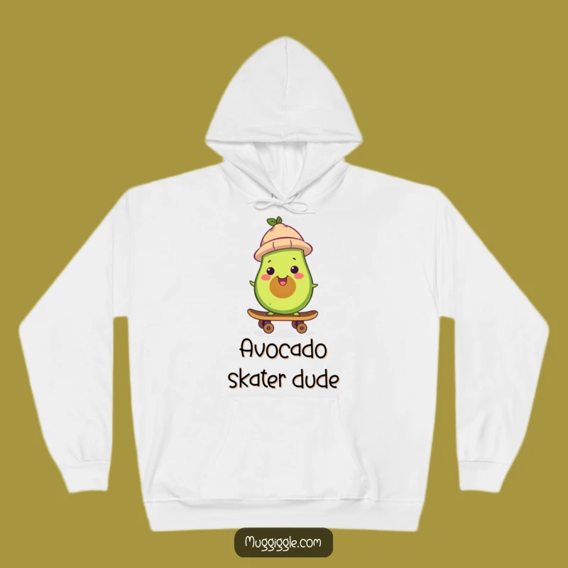 Funny Avocado Skater Hoodie: Cozy and Cool Gift for Food Fans