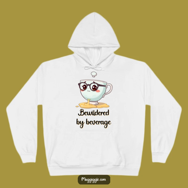 Funny Cozy Bewildered Teacup Spill Hoodie A Warm Clumsy Gift