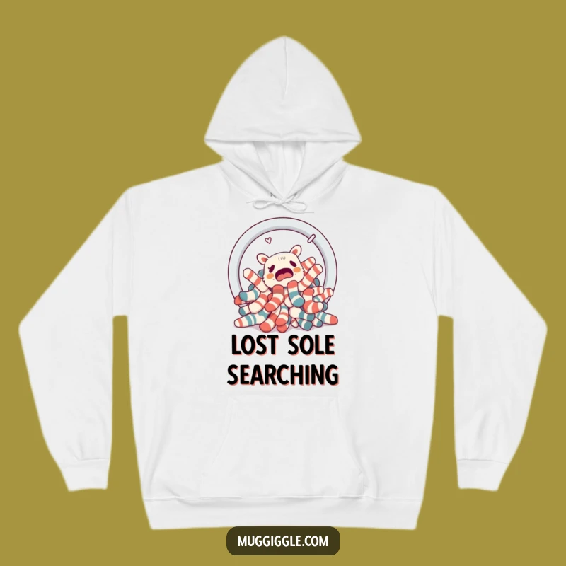 Funny Lost Socks Hoodie: Cozy Laundry Basket Portal Sweatshirt