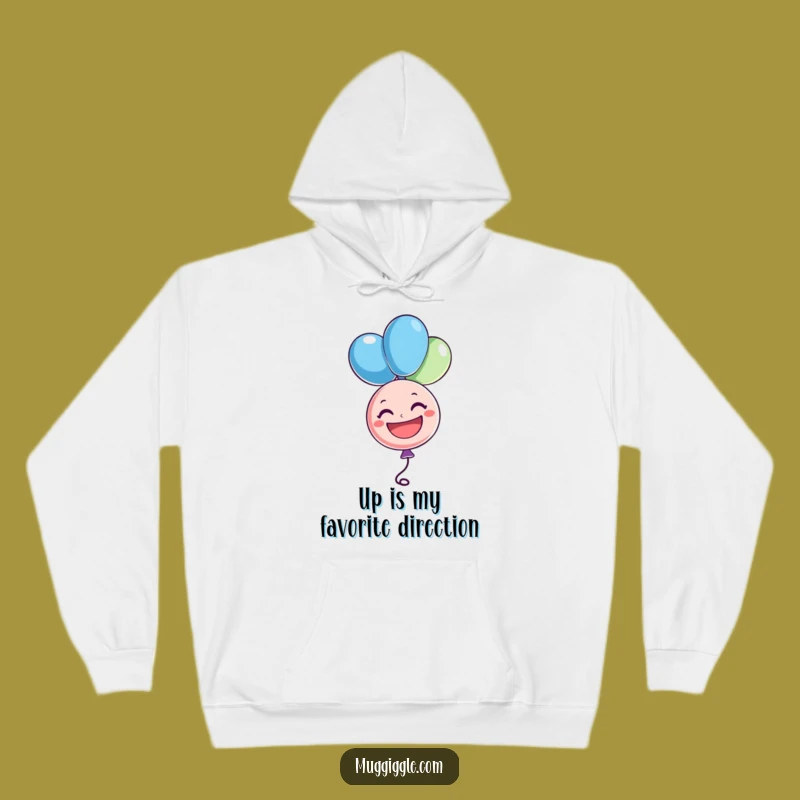 Funny Uplifting Balloon Hoodie: Cozy Character Comfort, Perfect Cheerful Gift