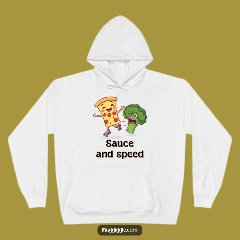 Funny Pizza Roller Skate Hoodie: Cozy and Hilarious Gift for Food Lovers
