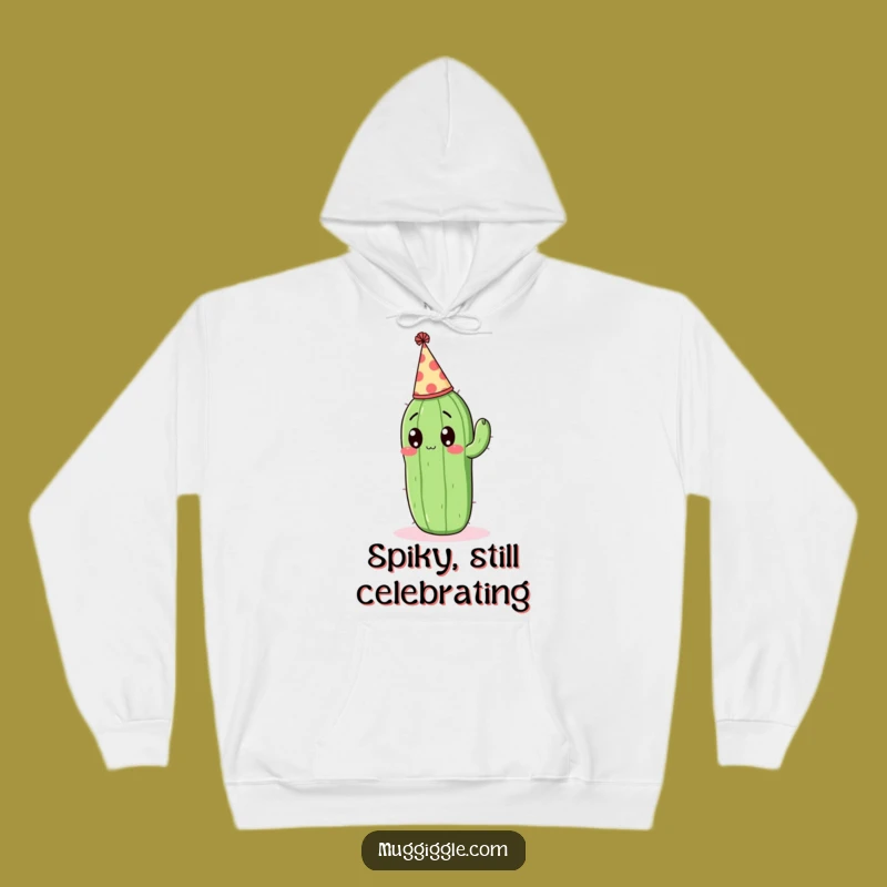 Funny Surprised Cactus Hoodie - Cozy Party Prickly Pal Gift