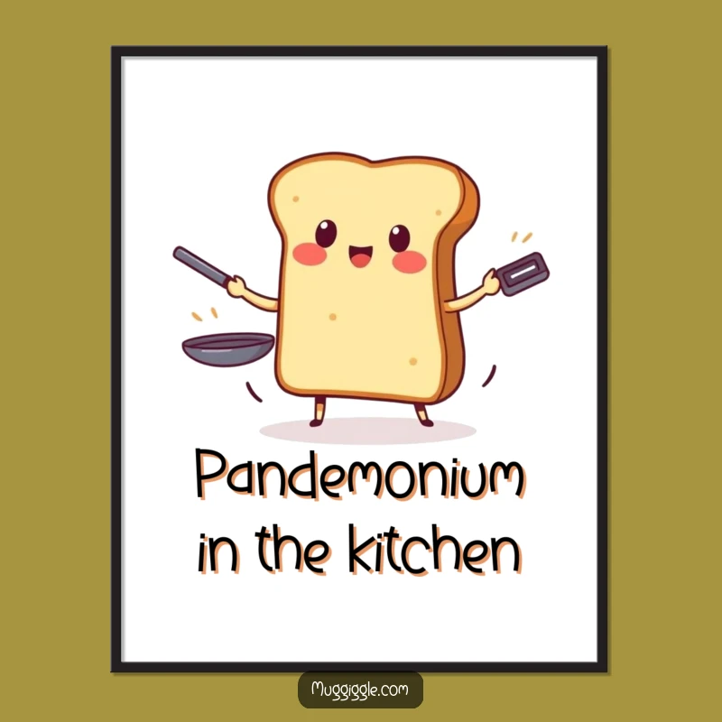 Funny Free Printable Wall Art: Brave Toast Juggling Pans Whimsical Downloadable Decor