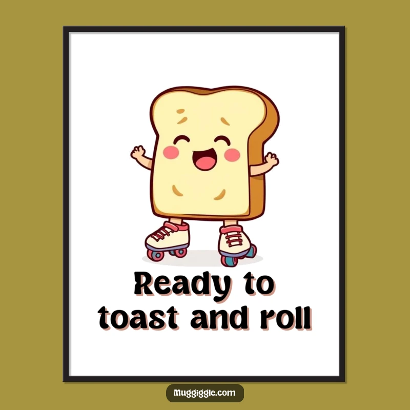 Funny Free Printable Wall Art: Determined Toast Skater for Quirky Downloadable Decor