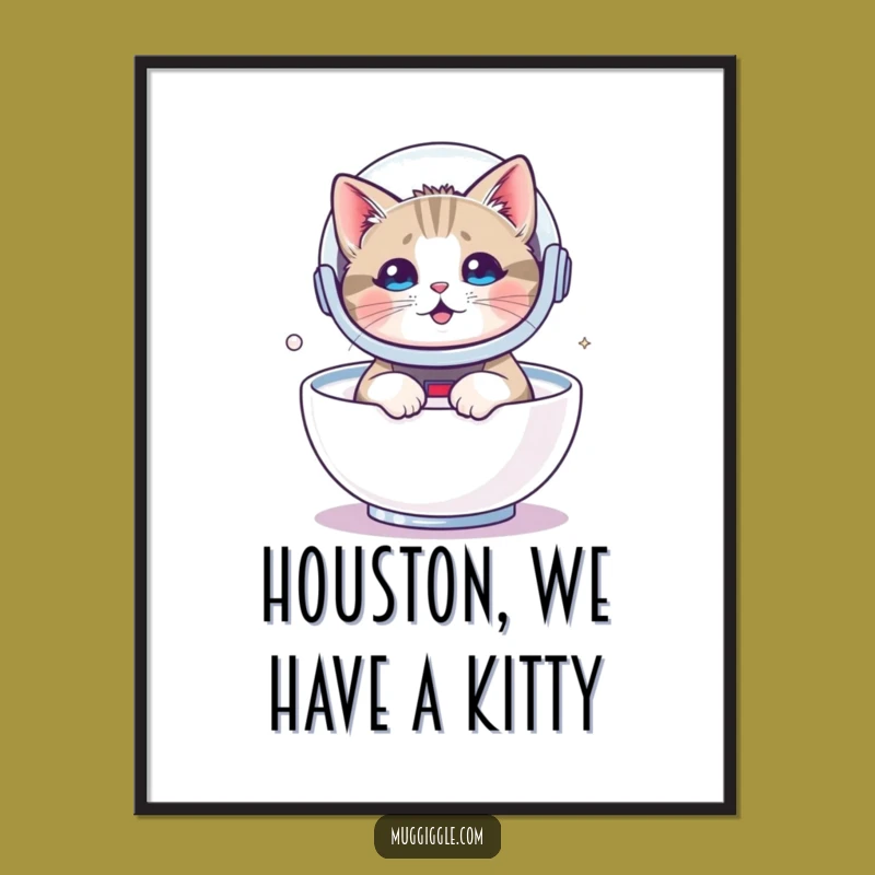 Funny Free Printable Space Cat Wall Art - Quirky Downloadable Decor for Cat Lovers