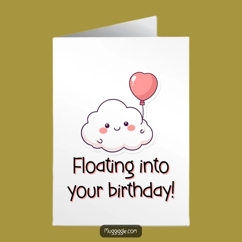 Free Printable Birthday Card: Funny Cloud Balloon Escape Downloadable