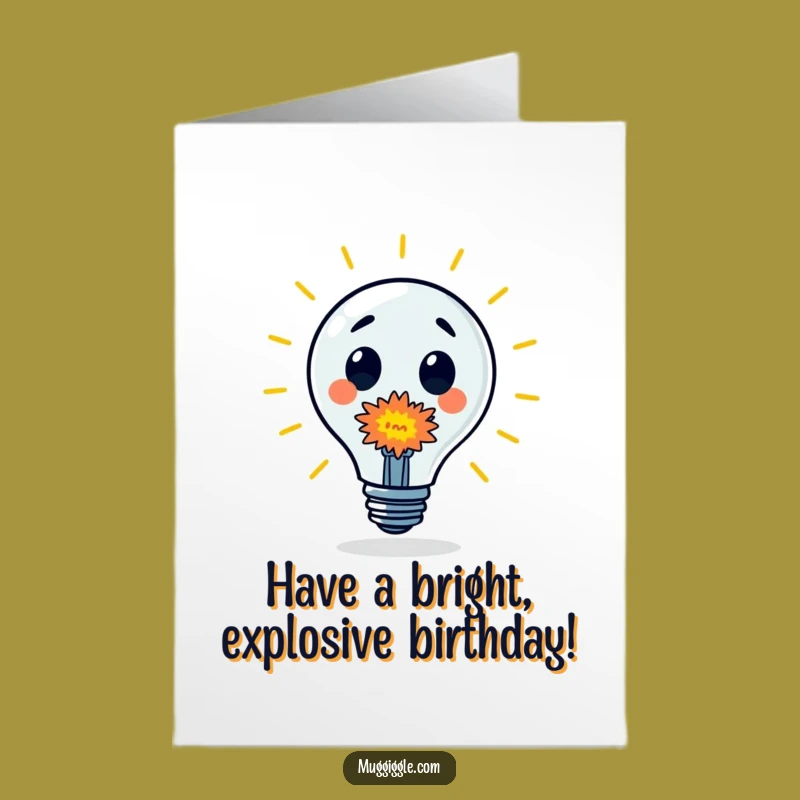 Free Printable Birthday Card: Lightbulb Explosion Fun Character DIY Downloadable Gift