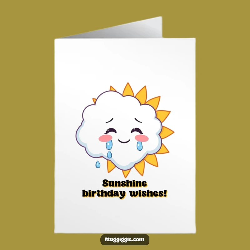 Funny Free Printable Birthday Card: Happy Tears Cloud & Sun - Joyful Downloadable Gift!