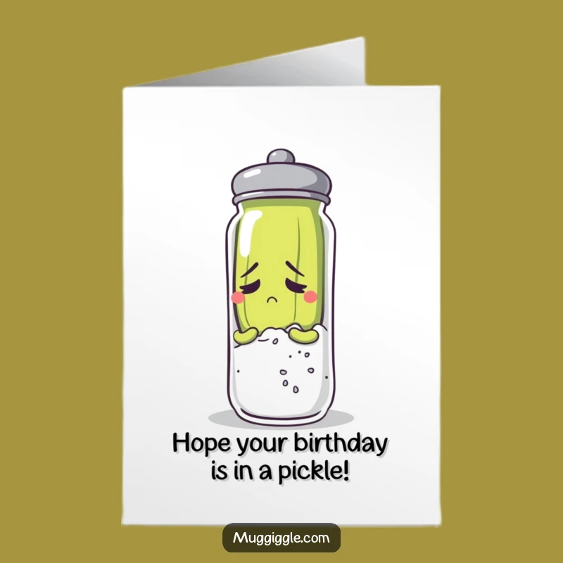 Free Printable Pickle Birthday Card: Funny Anxious Hiding Downloadable Gift!