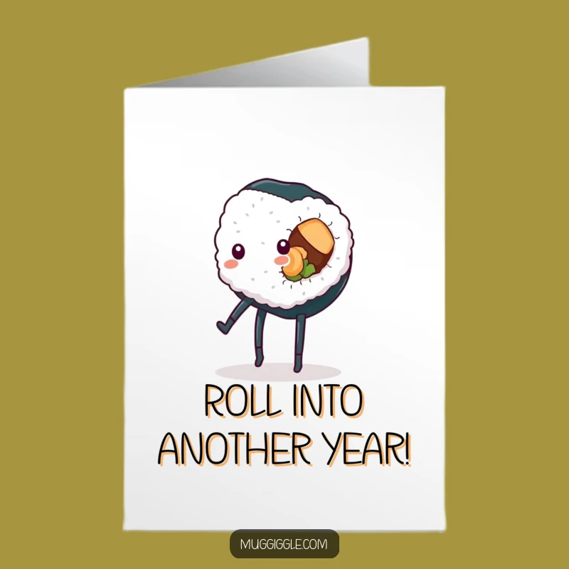 Free Printable Sushi Cartwheel Birthday Card: Funny Downloadable Gift for Sushi Lovers