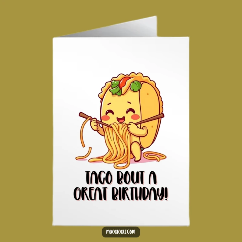 Free Printable Birthday Card: Funny Taco Knitting Spaghetti Birthday Downloadable Gift