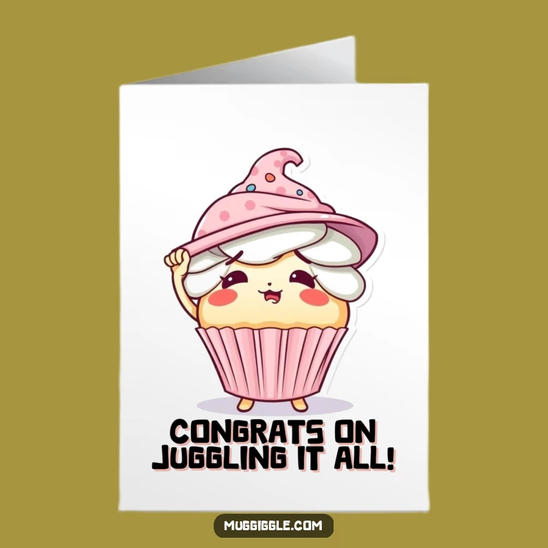 Free Printable Congrats Card: Overwhelmed Cupcake, Funny Downloadable Achievement Gift