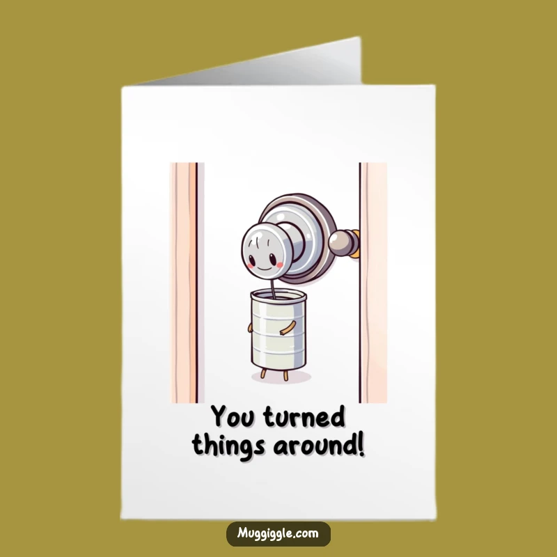 Free Printable Congrats Card: Persistent Doorknob - Funny Downloadable Gift