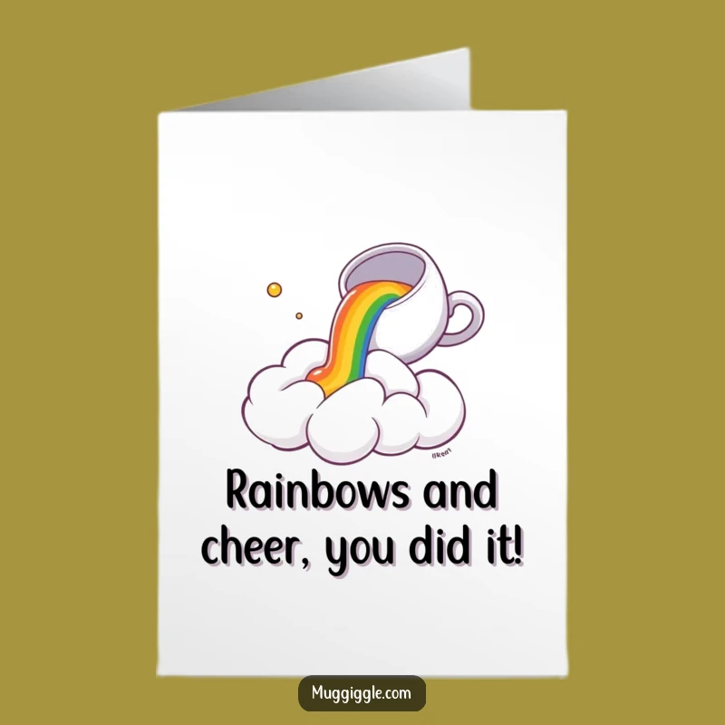 Free Printable Congrats Card: Rainbow Tea Cloud Surprise - Funny Downloadable Gift