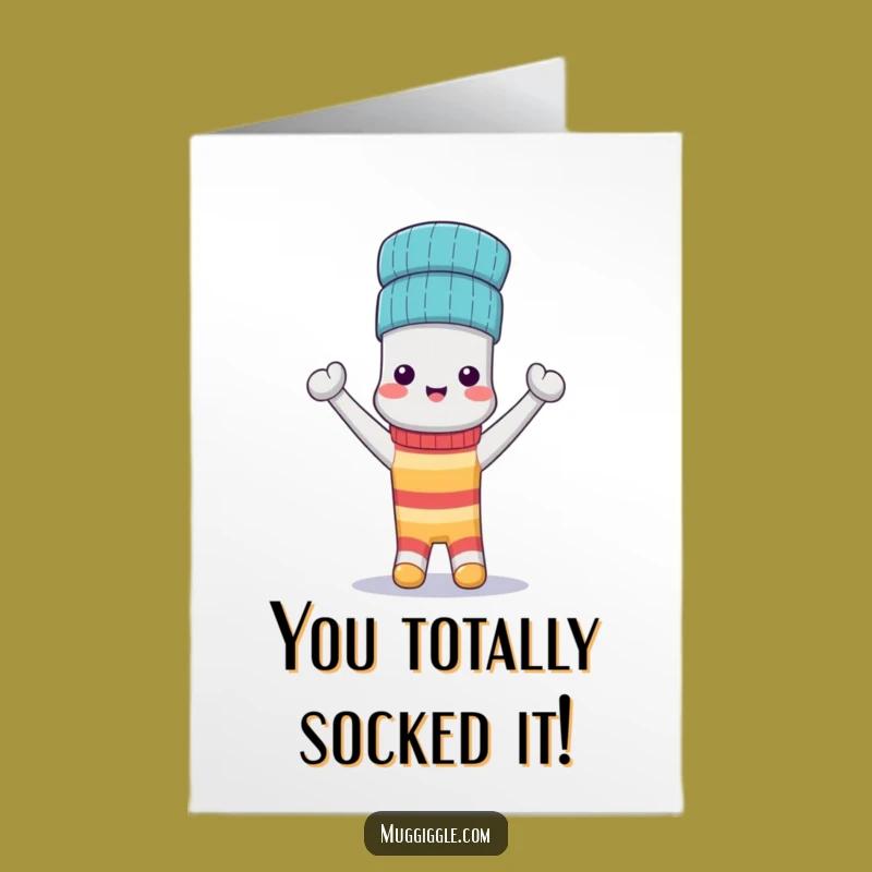 Free Printable Congrats Card: Sock Duo Triumph - Funny Downloadable Gift