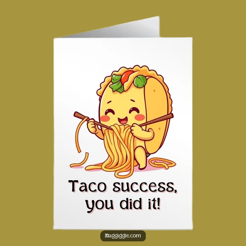Free Printable Congrats Card: Taco Knitting Spaghetti Funny Downloadable Gift