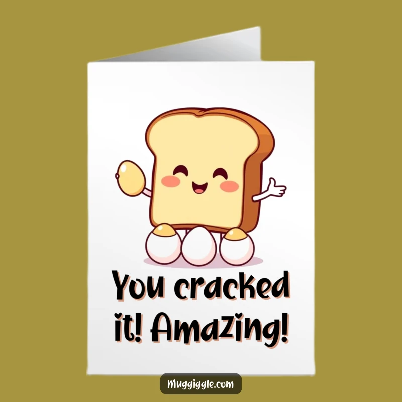 Free Printable Toast Juggling Congrats Card: Egg-cellent Achievement Downloadable