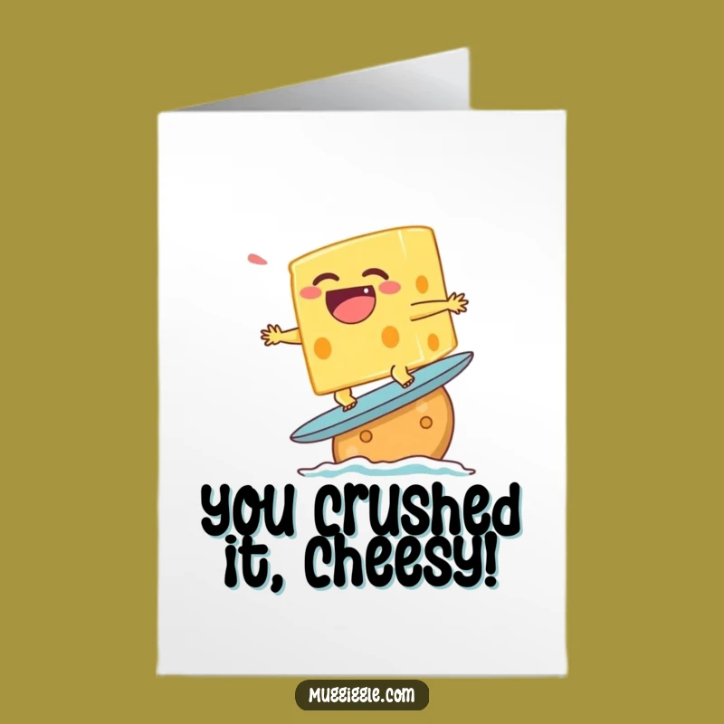 Free Printable Congrats Card: Surfing Cheese Character for a Funny Downloadable Gift