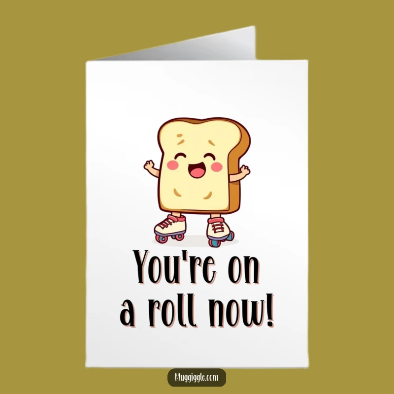 Free Printable Congrats Card: Determined Toast Skater for Fun Downloadable Gift
