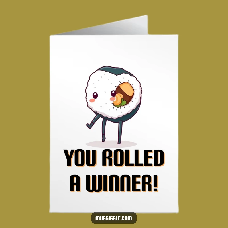 Free Printable Sushi Cartwheel Congratulations Card: Hilarious Downloadable Greeting for Any Occasion