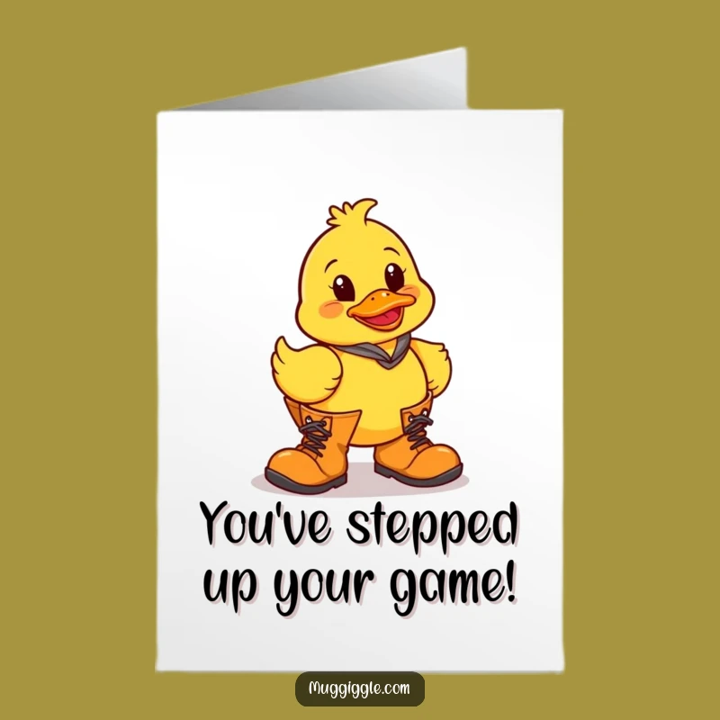 Free Printable Funny Congrats Card: Clumsy Duck Boots, Hilarious Downloadable!