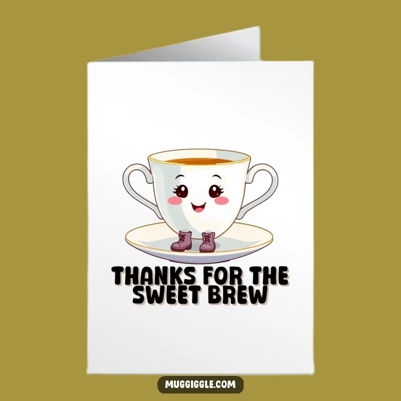 Free Printable Dancing Teacup Thank You Card: Bootsy Beats, Appreciation Downloadable