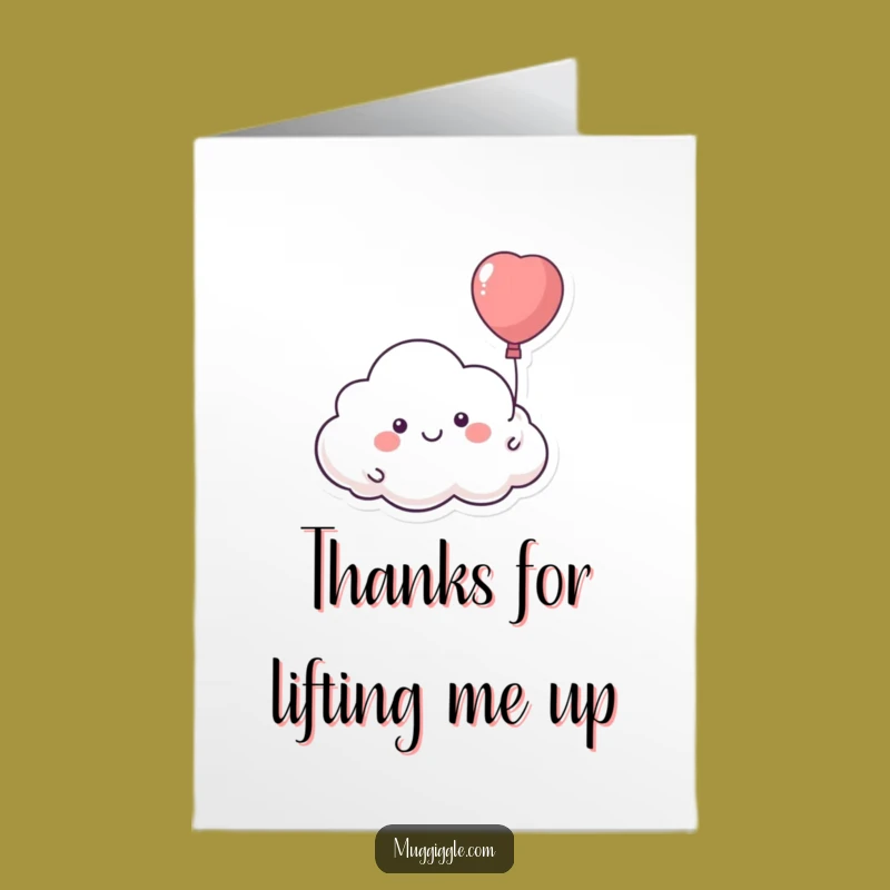 Free Printable Thank You Card: Funny Cloud Balloon Gratitude Downloadable