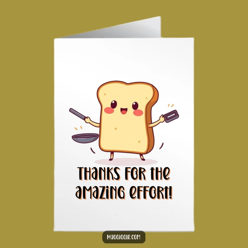 Free Printable Thank You Card: Juggling Toast Funny Appreciation Downloadable Gift