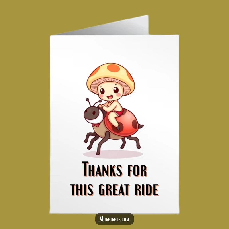 Free Printable Thank You Card: Mushroom Ladybug for a Whimsical Downloadable Gift