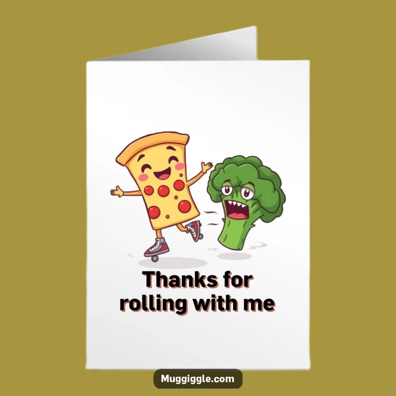 Free Printable Thank You Card: Pizza Skater Thanks You with a Speedy Roll-By