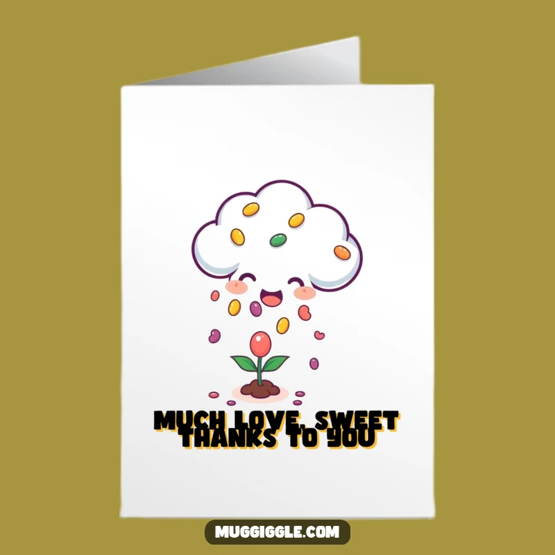 Free Printable Thank You Card: Cloud Jellybean Shower, Grateful Humor Design
