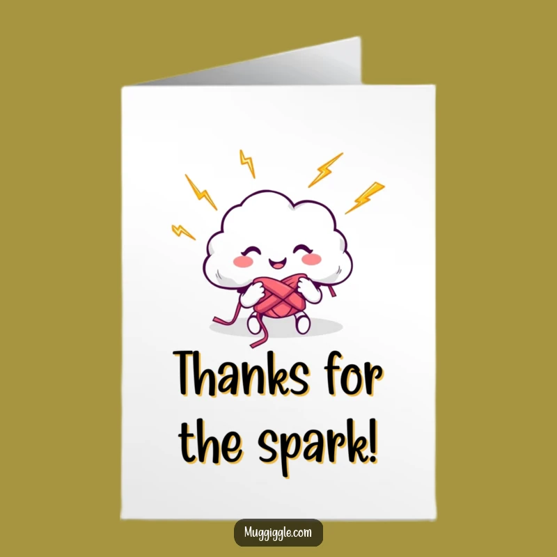 Free Printable Funny Cloud Thank You Card: Lightning Knit Downloadable Appreciation Gift
