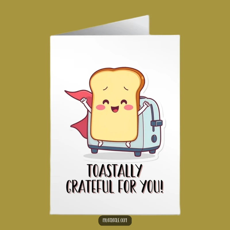 Funny Free Printable Thank You Card: Flying Toast Hero - Grateful Downloadable Gift!