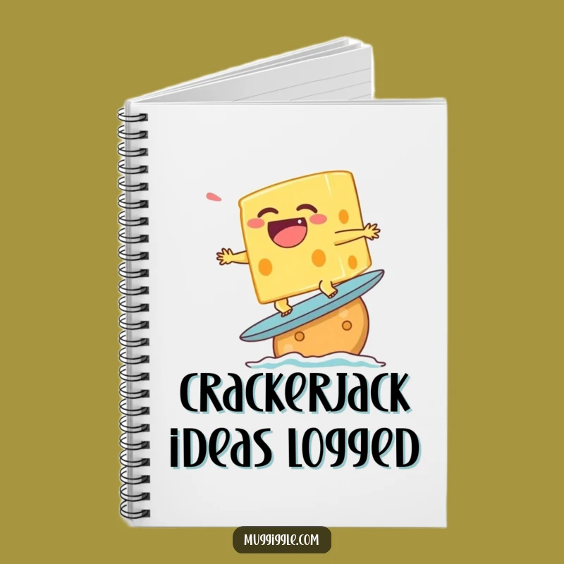 Funny Surfing Cheese Notebook - Cracker Journal, Perfect for Notes & Gifts