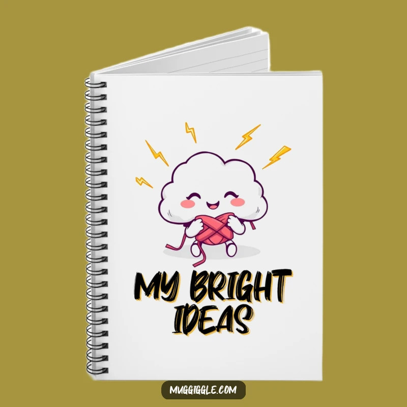 Funny Cloud Knitting Lightning Notebook - Jot Down Stormy Ideas!