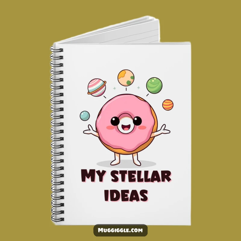 Funny Donut Planet Juggler Notebook: Jot Down Ideas with Cosmic Humor