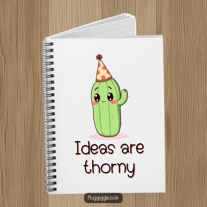 Funny Notebook: Surprised cactus in a party hat, perfect for all your notes.