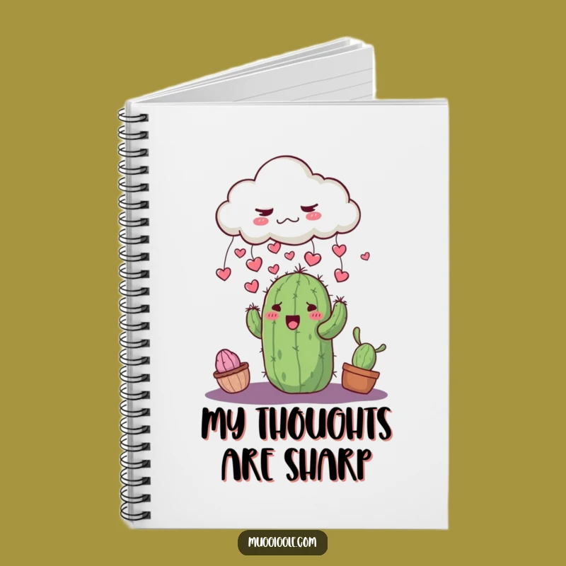 Funny Grumpy Cloud Cactus Notebook: Jot Down Love with this Cute Journal
