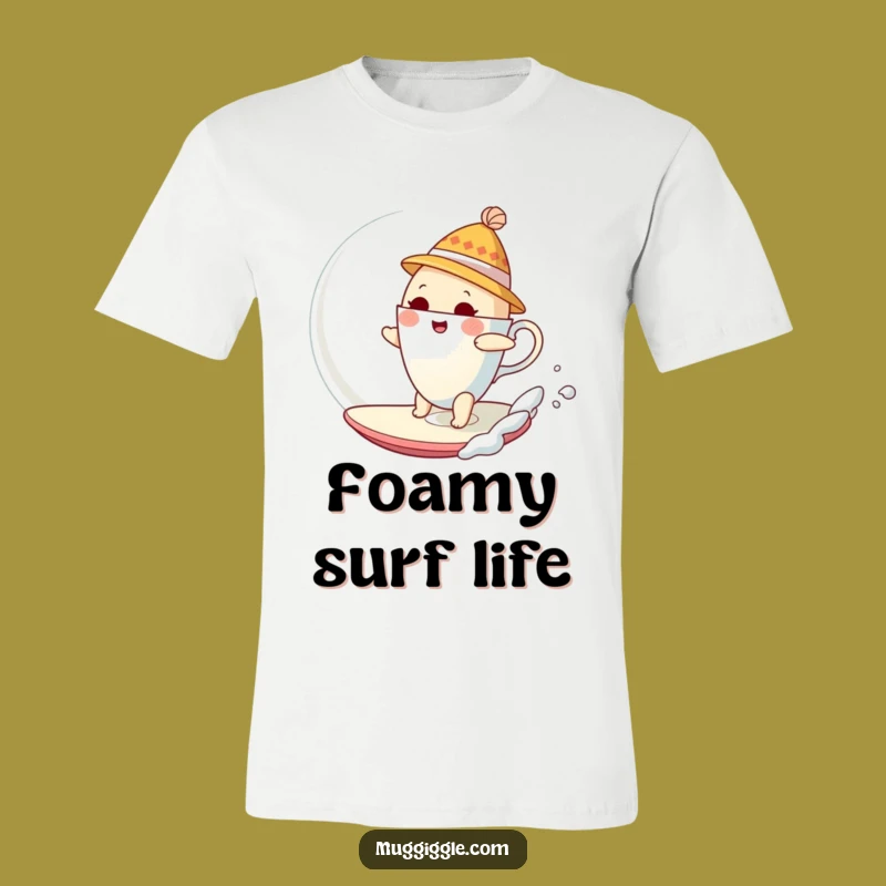 Bubble Surfer Funny T-Shirt: Teacup Adventure, Humorous Apparel