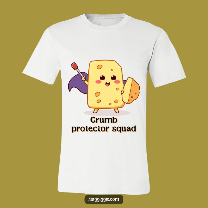 Funny Cheese Hero T-Shirt: Wear Your Courage, A Brave Cheese Battling a Crumb, Funny Gift