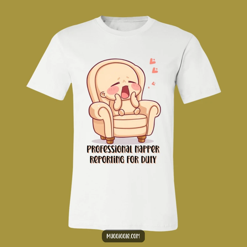Funny Sleepy Armchair T-Shirt: Comfy Character Tee, Ideal Relaxed Humor Gift