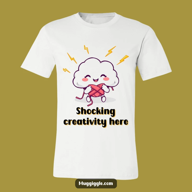Funny Cloud Knitting Lightning T-Shirt - Wear Your Stormy Humor with Pride!
