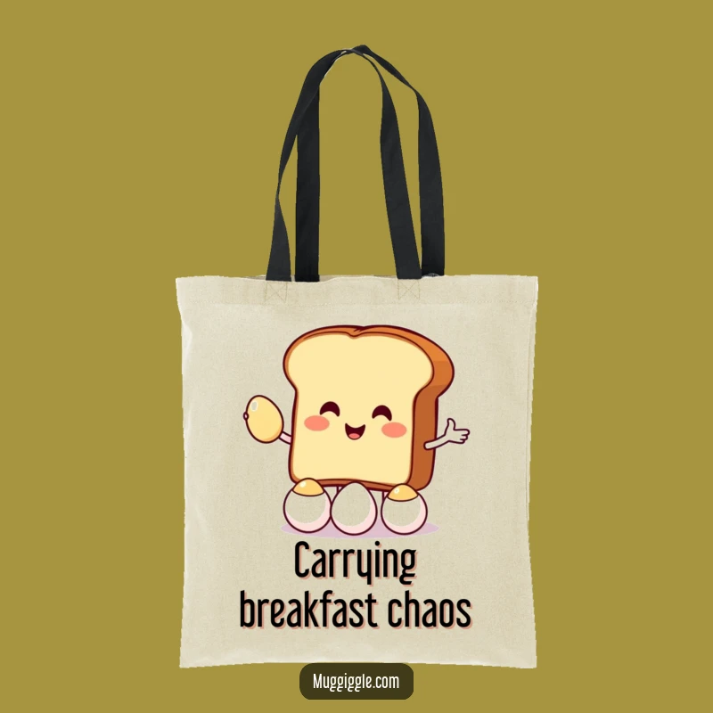 Funny Juggling Toast Tote Bag: Carry Your Breakfast & Humor