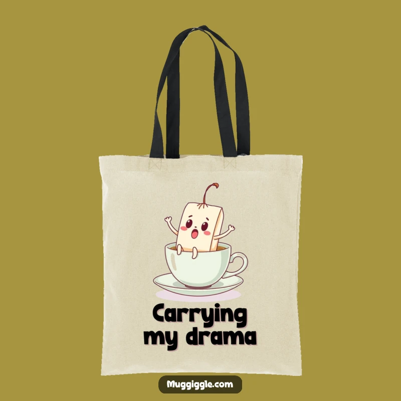 Funny Teabag Tote Bag: Kicking Legs in Teacup Shopping Bag